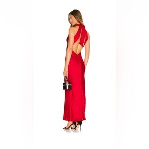 Bardot Amalfi Maxi Slip Dress in fire red